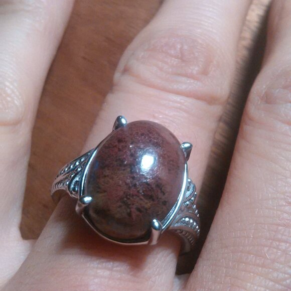 Aqua Nueva Moss Stainless Steel Solitaire Ring (Size 8) - Picture 11 of 16